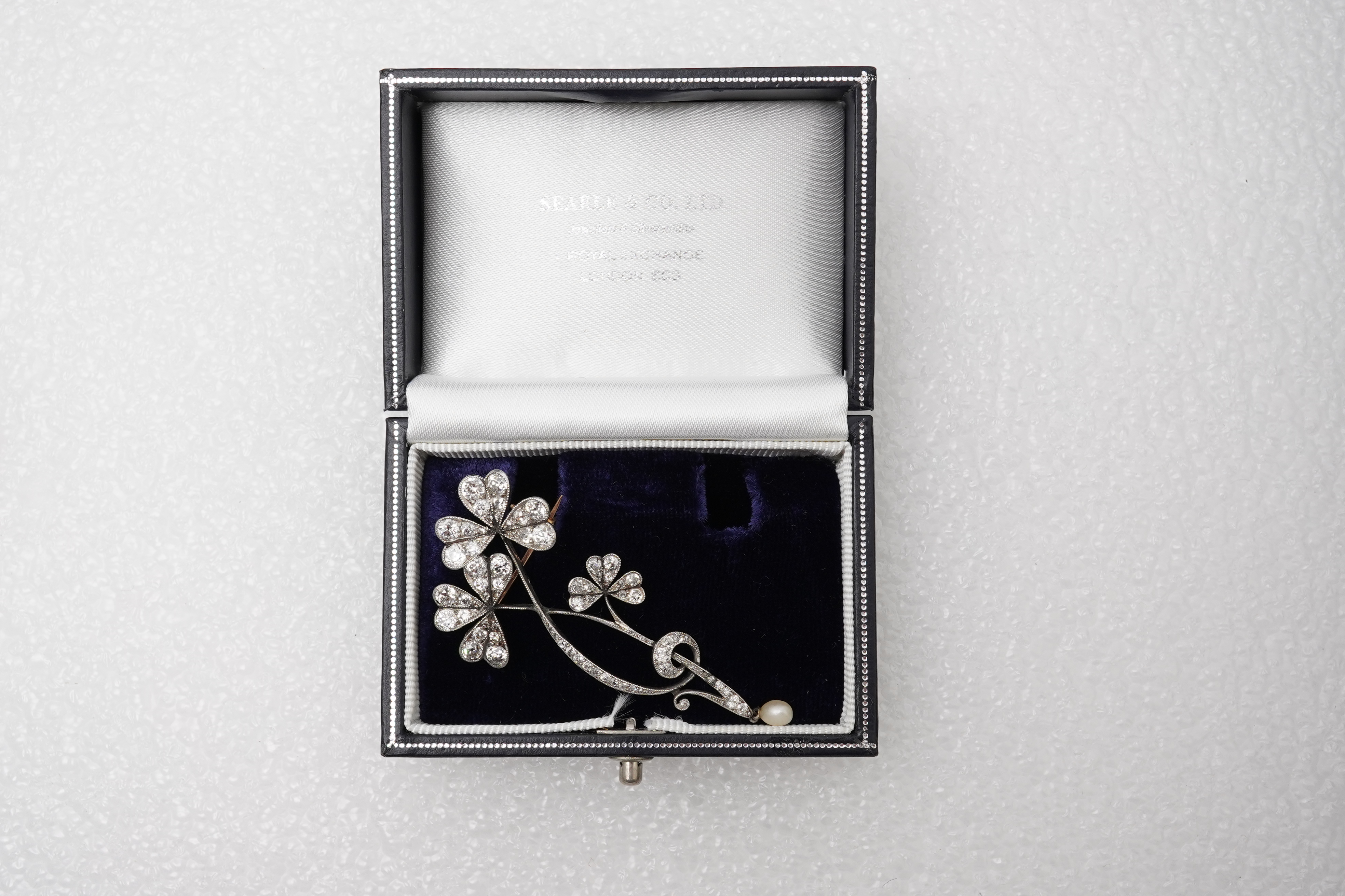 A fine Art Nouveau diamond brooch, circa 1910